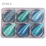 6 tk Nail Art Glitter Nail Art puuder S&auml;ravad S&auml;delevad Pigment Helbed Litritega Nail Art Dekoratsioon sinine