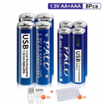 PALO 1.5V AA 2800mWh & 1110mWh AAA Laetav aku USB aku Taaslaetav liitiumioon liitiumaku aa aaa aku 2PCS+2PCS