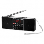 V&otilde;imas FM-raadio Lihtsalt kasutatav MP3-helim&auml;ngija Vastupidav mini-digitaalstereok&otilde;lar MP3-m&auml;ngija must