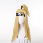 Akactuki Cosplay parukad halloween Deidara cosplay parukas meestele Pikad kuldsed parukad s&uuml;nteetilised Juuksed + peapael + parukam&uuml;ts Wig&Headband