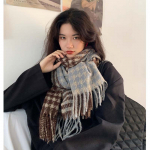 Sall Naiste s&uuml;gis- ja talvine ruuduline Korea metsik sall Tudengile armas v&otilde;rkpunane paks soe rinnat&uuml;kk One size