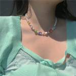 IF ME Fashion V&auml;rvilised p&auml;rlitest helmestega kaelakee Bohemia Crystal Short Choker Naiste ehted Aksessuaarid 1