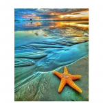 Teemantmaaling T&auml;isringne liivarand merit&auml;he maastik 5D teemanttikandid ristpistes mere&auml;&auml;rne kodukaunistus Full Round 20x30CM