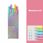 5 tk Retro Colors Geeli tindipliiatsi komplekt Multi Macaron Morandi Color 0,5 mm rull- pastapliiatsid p&auml;eviku joonistamise kirjutamise kingituste koolile