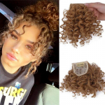 Afro Kinky lokkis narmastega tukk Parukapikendused naistele Naturaalsed mustad juuksepaelad kuumakindlast kiust s&uuml;nteetiline klamber juustes 15CM pruun
