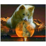 Moon Wolf Mountaini teemantmaal T&auml;is&uuml;mmargune Daimondi tikandid Full Round 20x30CM