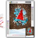 Ristpistekomplekt DIY teemanttikandid j&otilde;ulupuu J&otilde;uluvana lumememm teemantmaal Kodukaunistus Full Round 20X30CM