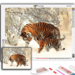 5D DIY Teemantmaali Loom Tiger Ristpiste Teemant Kunst Tikand Mosaiik Home Deco Full Round 20X30CM