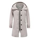 Naiste tuulepluus kapuutsiga n&ouml;&ouml;biga lahtine &uuml;lisuur vabaaja tuulejope veekindel v&auml;lir&otilde;ivas pikk vihmamantel Jooksmine &otilde;ues jalutamiseks tuulekindel jope XL hall v&auml;rv