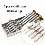 Dental Implant Osteotome Tool Dental Sinus Lift Lifting Tool Bended Tip Dental Lab Pusher dentist Tools 5 pcs concave with case