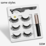 Magnetic Eyelashes 3D Mink Eyelashes Makeup Magnetic Lashes Silmapliiats Pintsettide komplekt Natural False Lashes Short Faux Cils Style 20