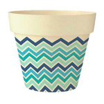 Les Tr&eacute;sors De Lily [Q6412] &ndash; bambusest taimepott 'Boho' sinine roheline beež - 13. 5x15 cm sinine