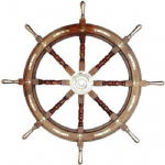 Meres&otilde;idu puidust laeva rool messingist ankur piraat seinakaunistus 91,44 cm