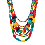 Trendikas Choker kaelakee liialdatud mitmev&auml;rviline rant tups puidust rinnat&uuml;kk C