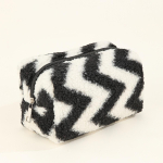 Moodne meigikott Creative Wave Pattern Plush kosmeetikakott Lady Kaasaskantav reisimeigikott tualett-tarbed Organiseerija meigikohver roheline