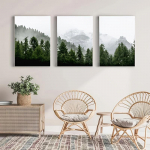 3tk raamita roheline metsasein kunst maastik l&otilde;uendimaal loodus kaasaegne minimalistlik udune plakat kodukaunistus 30x45cm/11.8x17.7in X3pcs