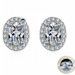 Bague Ringen ovaalse l&otilde;ikega VVS Moissanite uhked k&otilde;rvar&otilde;ngad peot&uuml;drukutele H&otilde;bedane 925 Ehted Naiste teemantk&otilde;rvar&otilde;ngad 2022 Ehted 0.5ct*2 rahulik v&auml;rv