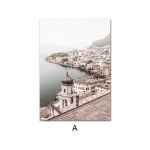 Maastikuplakat Vintage prinditud l&otilde;uend Seinakunst Itaalia Veneetsia Atrani rannahoone Walimaal Fotograafia P&otilde;hjamaade kaunistus A4 21x30cm No Frame