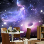 3D seinamaaling magamistoa seintele Moodne abstraktne universumi t&auml;hed Galaxy tapeet elutoa lae tapeet 380 cm(W) x 260 cm(H)