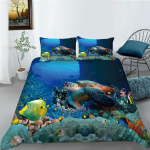 3D Ookeani loomade voodipesukomplekt Dolphin teki- ja padjap&uuml;&uuml;r 2/3 t&uuml;kki AU240 * 270 eriti suur kodukaunistus Baby 100x135cm