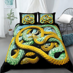3D HD Digital Print Snake voodipesukomplektid loomade tekikott + padjap&uuml;&uuml;r 2/3 tk &uuml;he kaheinimesevoodiga &uuml;lisuur kaheinimesevoodi komplekt USA/AU/EL suurus ES-cama-90 155x220
