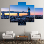 5 t&uuml;kki Maastik Majakas Sild Merevaade Kivist l&otilde;uend Maalimine Plakatid ja tr&uuml;kised Seinapildid Cuadrose kodukaunistus Ilma raamita 20x35cm*2 20x45cm*2 20x55cm*1
