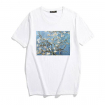 Van Goghi mandli&otilde;ie&otilde;li vanaaegne maalimine T-s&auml;rk naiste p&otilde;hjuslik Tumblr mood Grunge esteetiline tr&uuml;kitud s&auml;rk Armsad valged topsid XL
