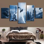 5 t&uuml;kki Seinakunst L&otilde;uend Maali Metsloomad Lumehunt Ulgub Plakat Moodne kodu Elutuba Moodulpildid Kaunistus 20X35 20X45 20X55cm