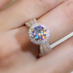 Eight Hearts and Eight Arrows Plating PT950 Otse&uuml;lekanne uue toote emulatsioon Mosan Diamond Full Diamond Open Ring Girl 17.3mm kuld