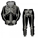 Kevad-s&uuml;gis halloween Cosplay Skeleton Splanchna 3D Print T&otilde;mblukuga dressid Meeste kapuutsiga p&uuml;ksid 2 tk Komplekt T&auml;navar&otilde;ivaste kost&uuml;&uuml;mid L