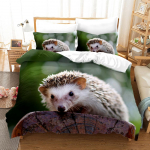 3D Hedgehog voodipesukomplekt Loomade udusulgedega tekikate Padjap&uuml;&uuml;r 2/3 tk s&uuml;nnip&auml;evakingitus AU180 * 210 t&auml;issuuruses Kiiresti kuivav pehme lihtne kodutekstiil UK King 220x240cm