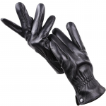 Lihtsad aksessuaarid Talvine lambanahk Meestekindad Fliisvooder Must Nahast S&otilde;itmine Ehtsast nahast kindad 9 must