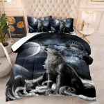 kemila Love Wolf voodipesukomplekt Tekikottide komplekt 3D voodipesu Digitaalne tr&uuml;kkimine Voodipesu Queen Size voodipesukomplekt Moekujundus AU single 140x210