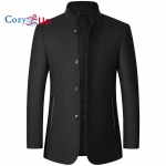 Mugavad jakid teismelistele Meeste S&uuml;gis-Talve Jakk Villane Jakk &Uuml;hev&auml;rviline Rev&auml;&auml;riga Jakk Vabaaja &Auml;ri Meeste R&otilde;ivad Pikk M must