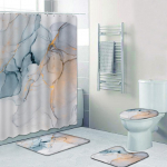 4 tk 3D marmorist seeria du&scaron;ikardinate komplektid vannitoa jaoks libisemiskindlad vannitoavaibad kaas WC kate vannimatt