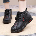 Naiste talvised soojad fliisvoodriga lumesaapad, paelad, kunstnahast karusnahast voodriga k&otilde;rge &uuml;laosaga kingad naistele v&auml;listingimustes libiseva tallaga poolsaapad 35 must