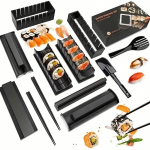 10 tk/komplekt, isetegemise sushivalmistaja komplekt &ndash; sisaldab plastikust sushirulli, riisivormi, m&auml;&auml;rijat ja k&ouml;&ouml;git&ouml;&ouml;riistu &ndash; sobib suurep&auml;raselt kooli ja kodus toiduvalmistamiseks