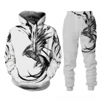 Phoenix Tattoo 3D k&otilde;ikjal tr&uuml;kitud kapuutsiga dressid Meeste dressid pikkade varrukatega dressipluusid dressip&uuml;ksid meeste t&auml;navar&otilde;ivaste komplektid M