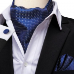 Punane sinine kuldne triibuline Paisley ruuduline žakaarkootud Ascot Hanky ​​mansetin&ouml;&ouml;pide komplekt AS-1087
