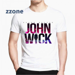 John Wicki T-s&auml;rk Meeste Funny Print Fashion T-s&auml;rk l&uuml;hikeste varrukatega suvine meeste top XS valge