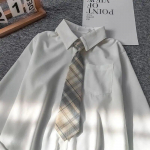 Pehme naiste s&auml;rk Preppy Style valge naiste pluus Korea versioon avarate pikkade varrukatega kevad- ja s&uuml;gistopsid S