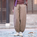 Johnature naiste vintage pluss puuvillased sirged p&uuml;ksid &uuml;hev&auml;rvilised elastne v&ouml;&ouml;koht talvine soe p&uuml;ksirihm naiste p&uuml;ksid One Size must