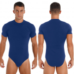 Meeste &uuml;hes t&uuml;kis l&uuml;hikeste varrukatega aluss&auml;rk, n&ouml;&ouml;bivajutusega jalgevahega trikoo &uuml;laosa Slim Fit Romper Body M