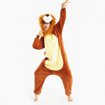 Kigurumi Animal Cosplay kapuutsiga kombinesoon pidžaama meeste naiste pikkade varrukatega talvine soe Rompe magamisriided Panda Lion, leopard, elevant, sebra, tiiger cosplay XL