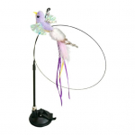 Kassi n&auml;rimispulk koos tassip&otilde;hjaga kellukese imemine, pikk v&otilde;lukepp, painduv, igavust leevendav kass, interaktiivne suleline kass lilla