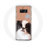 &Uuml;mbris Samsung Galaxy S8 Plus Jaapani spanjeli musta ja valge koera t&otilde;ugu jaoks