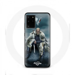 &Uuml;mbris Samsung Galaxy S11 Plus Vikings Series 6. hooaja jaoks Ragnar Lothbroki logo V Sword Grey Background Brou