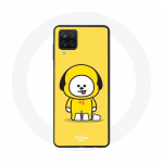 &Uuml;mbris Samsung Galaxy A12 BTS Bangtan Boys BT21 Chimmy Jimin kollase taustaga