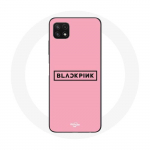 Coque pour Samsung Galaxy A22 5G Blackpink Groupe de K-pop Logo Fond Rose