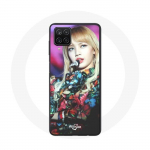 &Uuml;mbris Samsung Galaxy A12 Blackpink Lisa jaoks, kes m&auml;ngib tulega SBS Gayo Daejunis